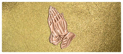 DNSEMP-L-516-BZ-SH-GD Bronze Praying Hands Shimmer Gold